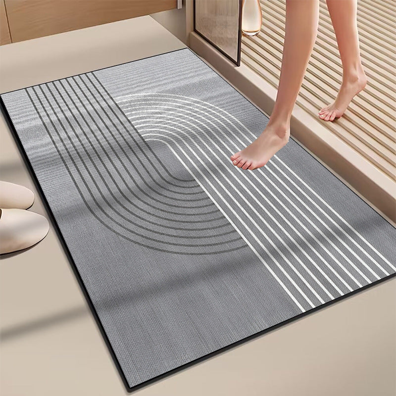 Elegant Marble-Themed Bath Mat Kalsten