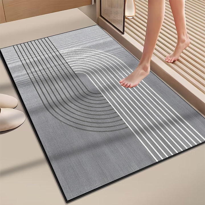 Elegant Marble-Themed Bath Mat Kalsten