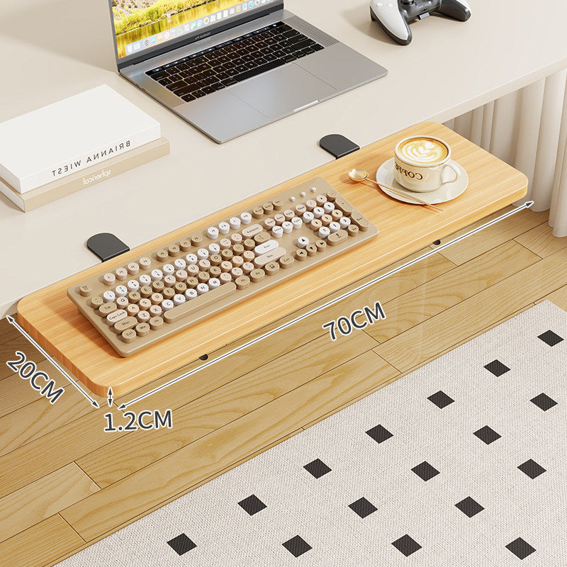 Clamp-On Foldable Bamboo Side Tray Table for Desk and Sofa
