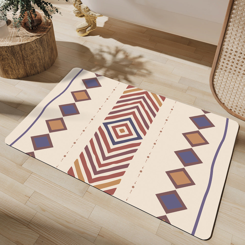 Stylish Geometric Pattern Bathroom Mat Kalsten