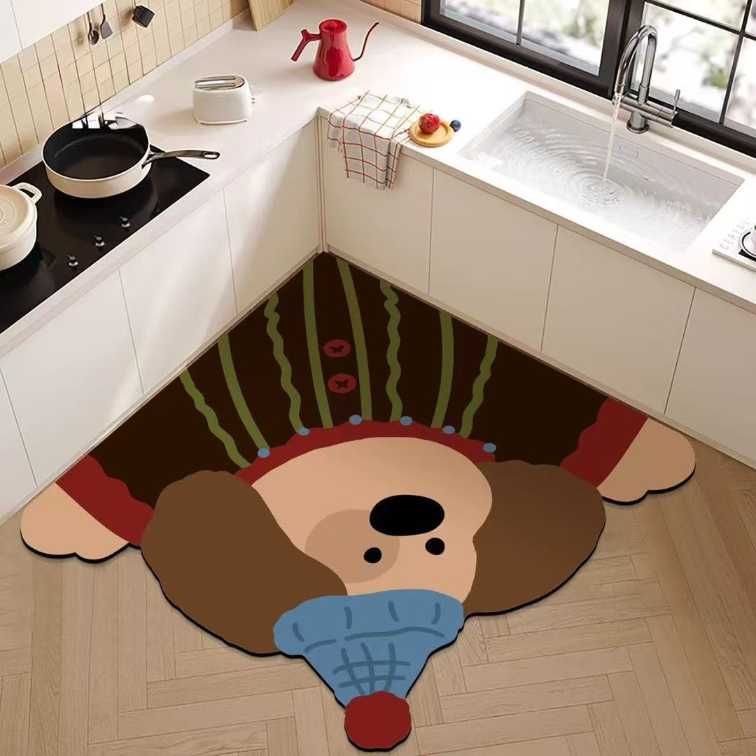 Playful Dog-Themed Plush Mat