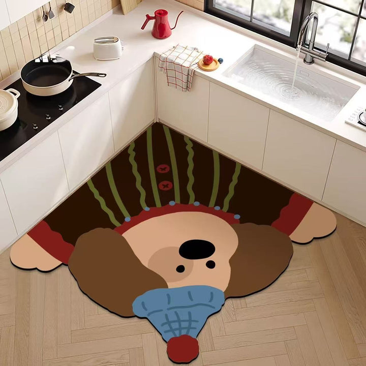 Playful Dog-Themed Plush Mat