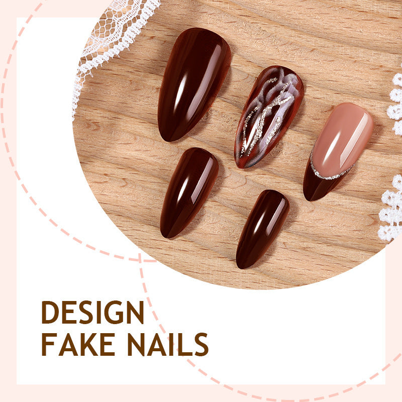 Acrylic nail set with elegant design and 3D details Kalsten