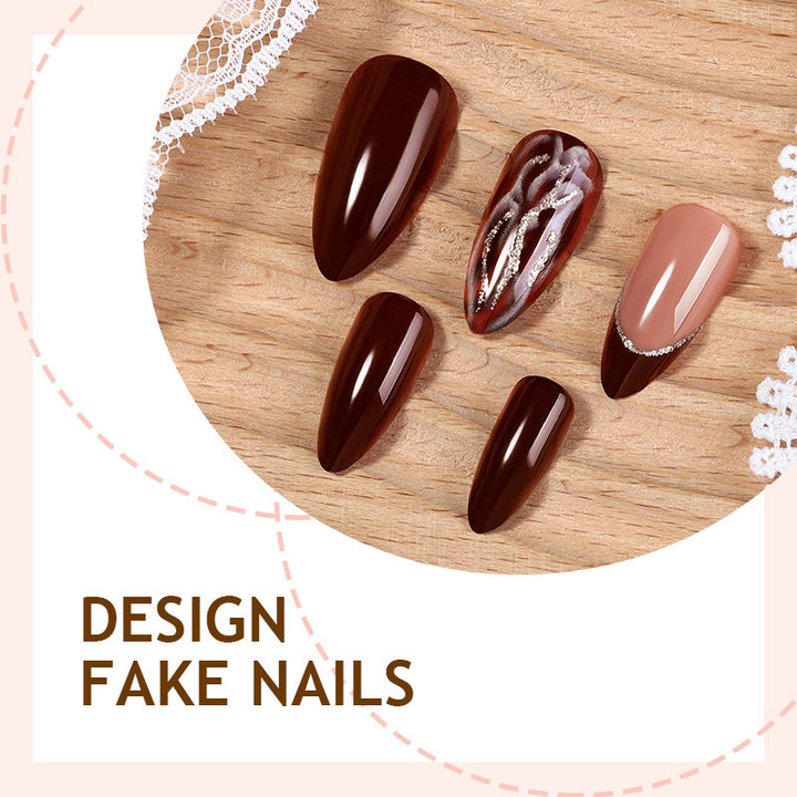 Acrylic nail set with elegant design and 3D details Kalsten