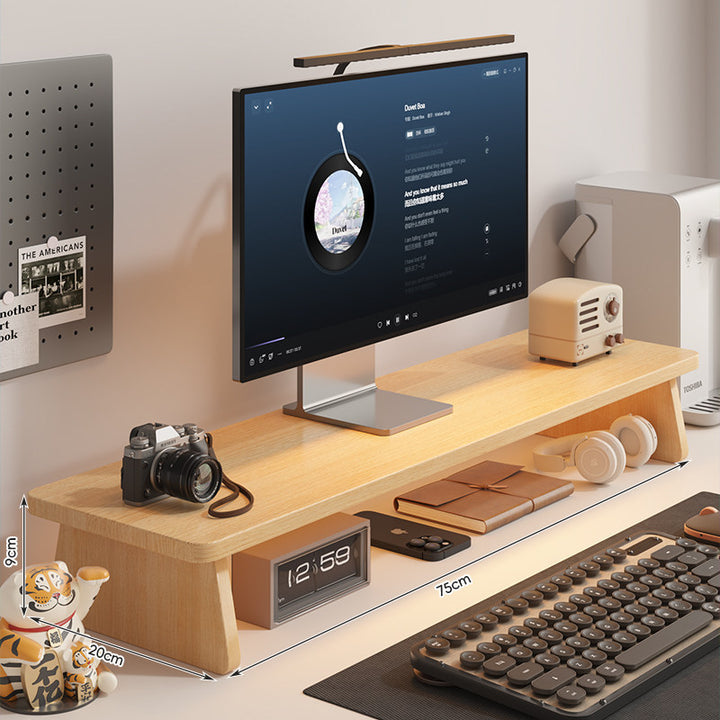 Modern Wooden Monitor Stand with Storage Kalsten