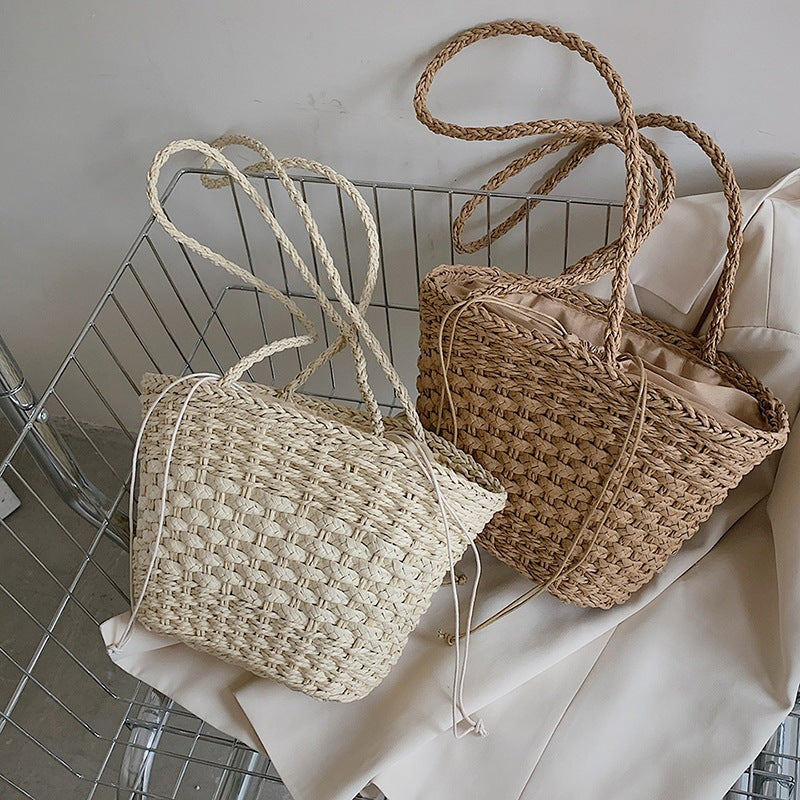 Hand-knotted straw tote bag Kalsten