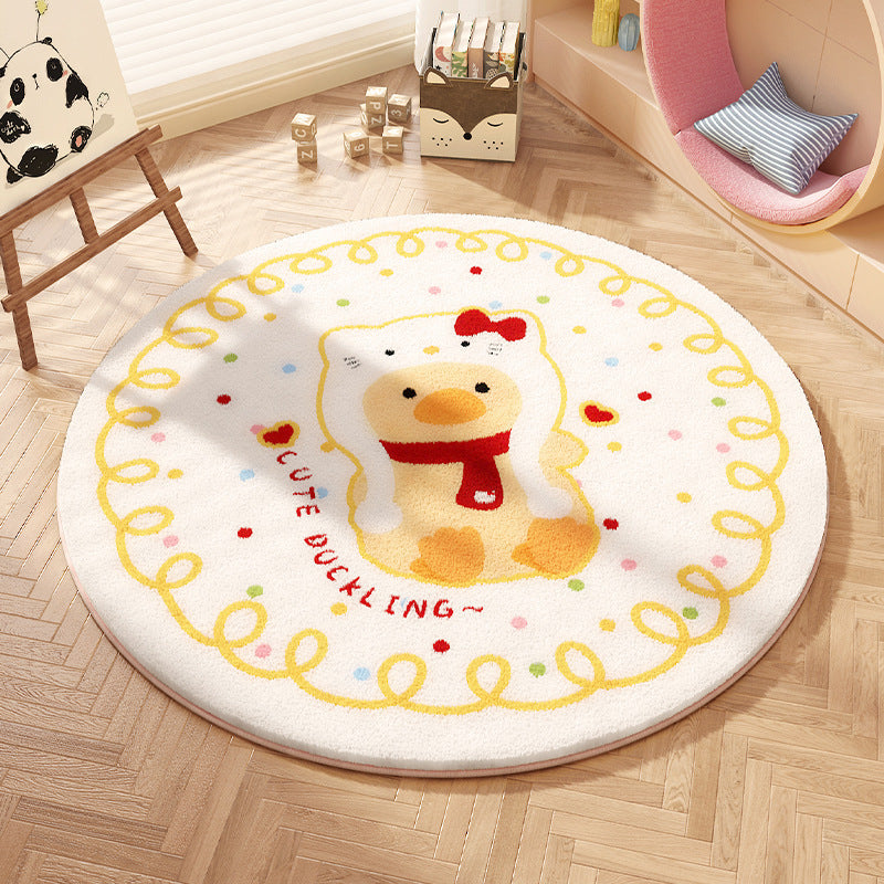 Playful Bow-Patterned Round Area Rug