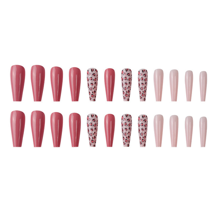 Artistic Stiletto Nail Art Set with Floral and Leopard Patterns Kalsten
