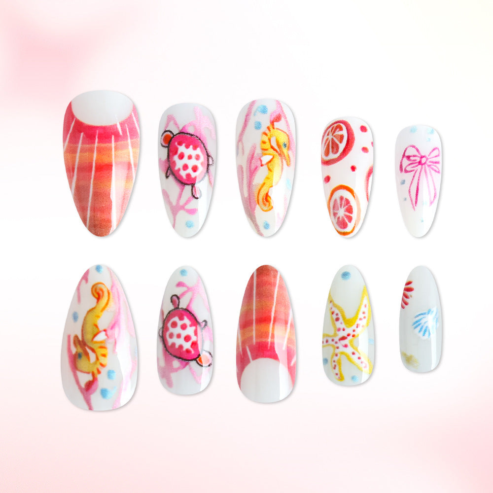 Nautical-Themed Decorative Press-On Nails Kalsten