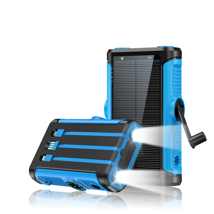 Portable solar battery with integrated hand crank charger Kalsten