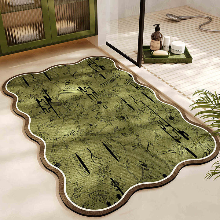 Floral Pattern Bath Mat Kalsten