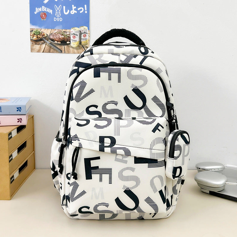 Stylish Letter-Printed Backpack Kalsten