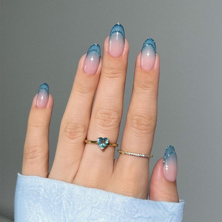 Glamorous Glittery Stiletto Press-On Nails Kalsten