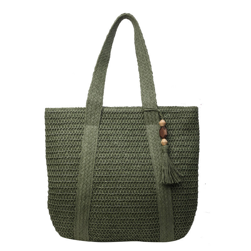 Large macrame bag with leather accents Kalsten