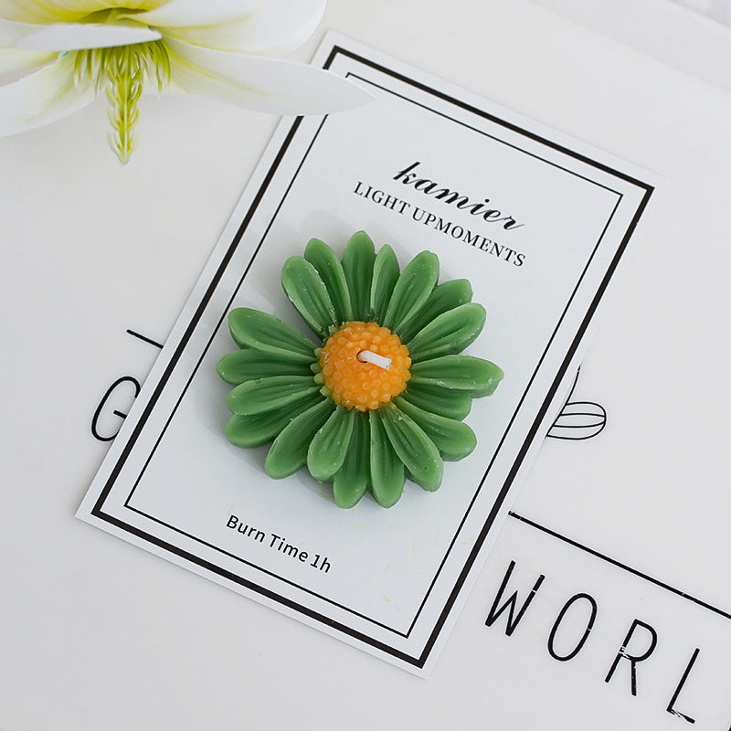 Flower-shaped scented candle