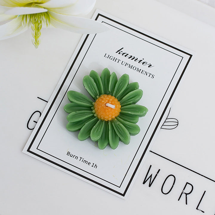 Flower-shaped scented candle