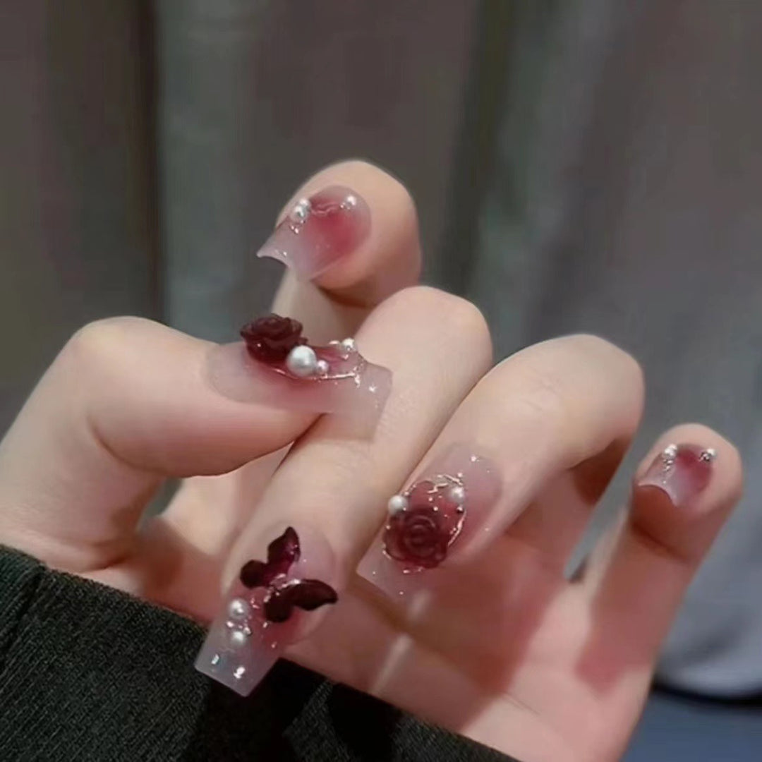 Floral Decorative Press-On Nails