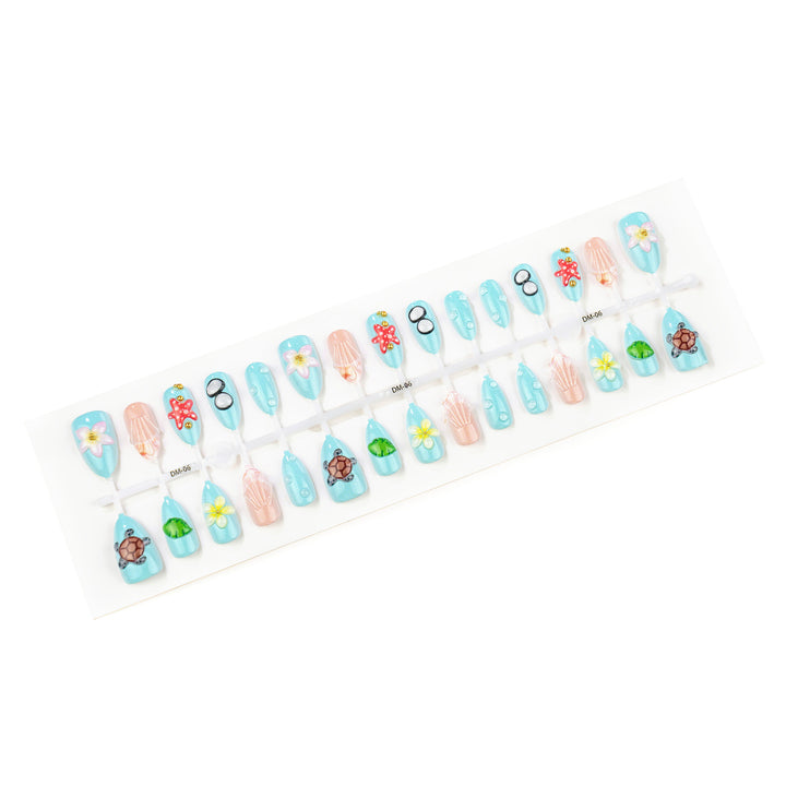Artistic Summer-Inspired Press-On Nail Art Set Kalsten