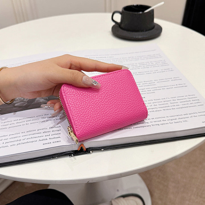 Compact RFID-Blocking Zipper Wallet