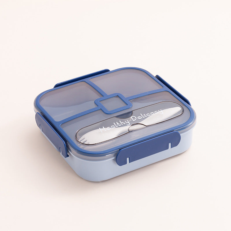 Multi-Compartment Insulated Food Container with Utensil Set