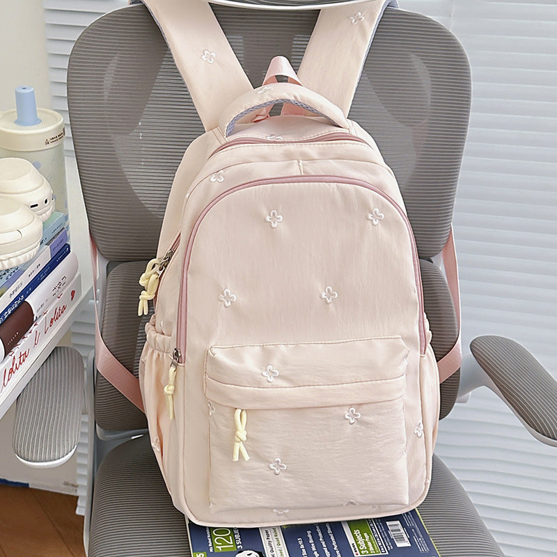 Embroidered Floral Patterned School Backpack Kalsten