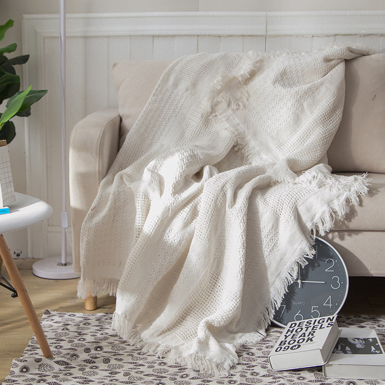 Textured Woven Cotton Blanket