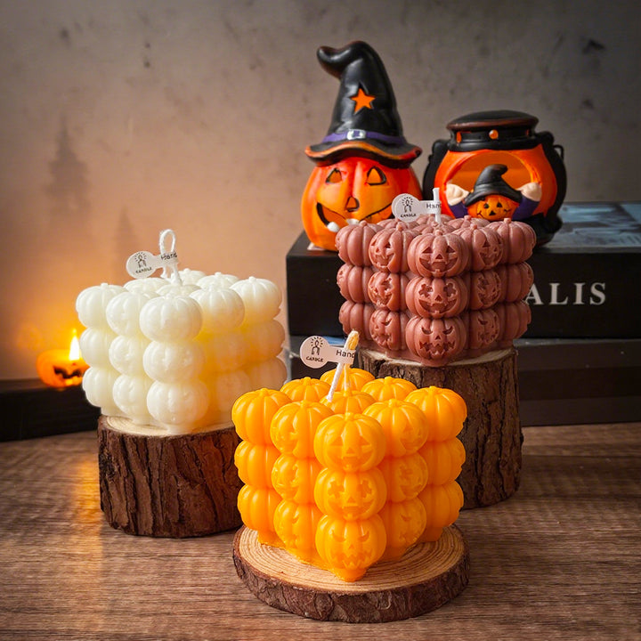 Pumpkin-Shaped Decorative Candle