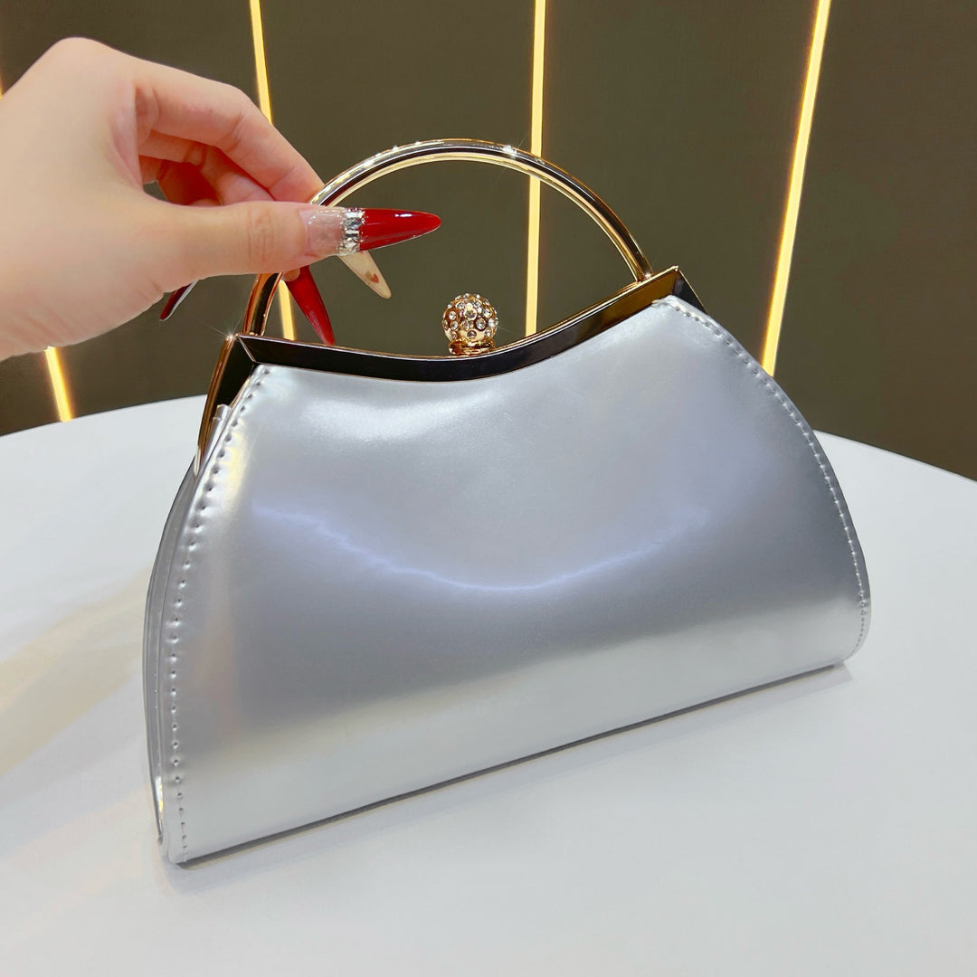Vintage-Inspired Patent Leather Handbag