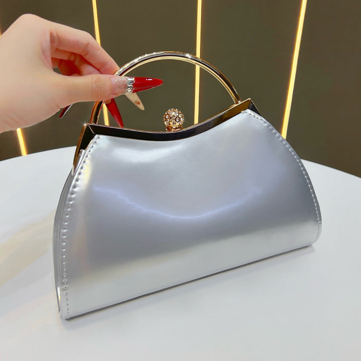 Vintage-Inspired Patent Leather Handbag