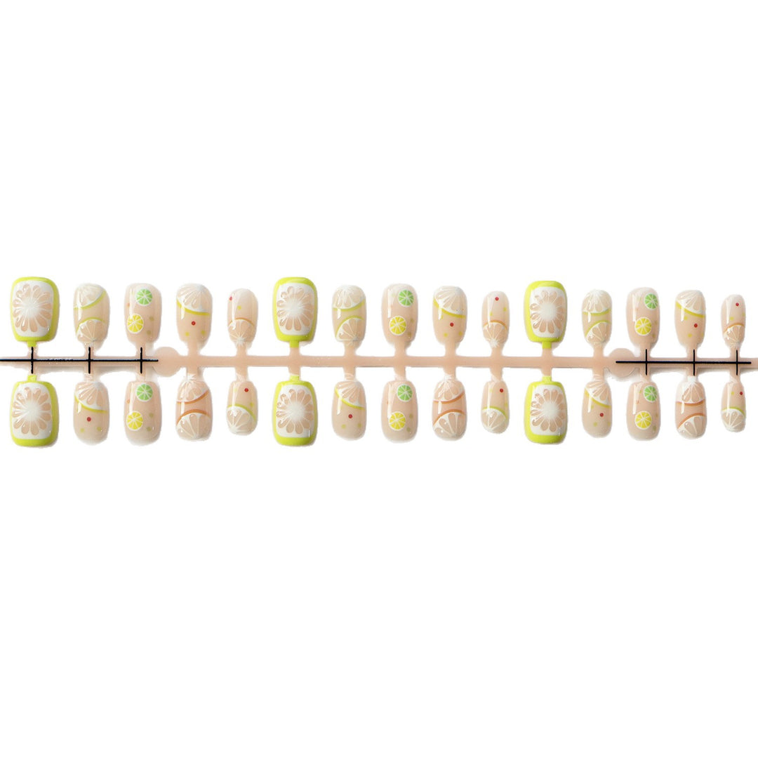 Fun Citrus-Inspired Press-On Nail Art Set