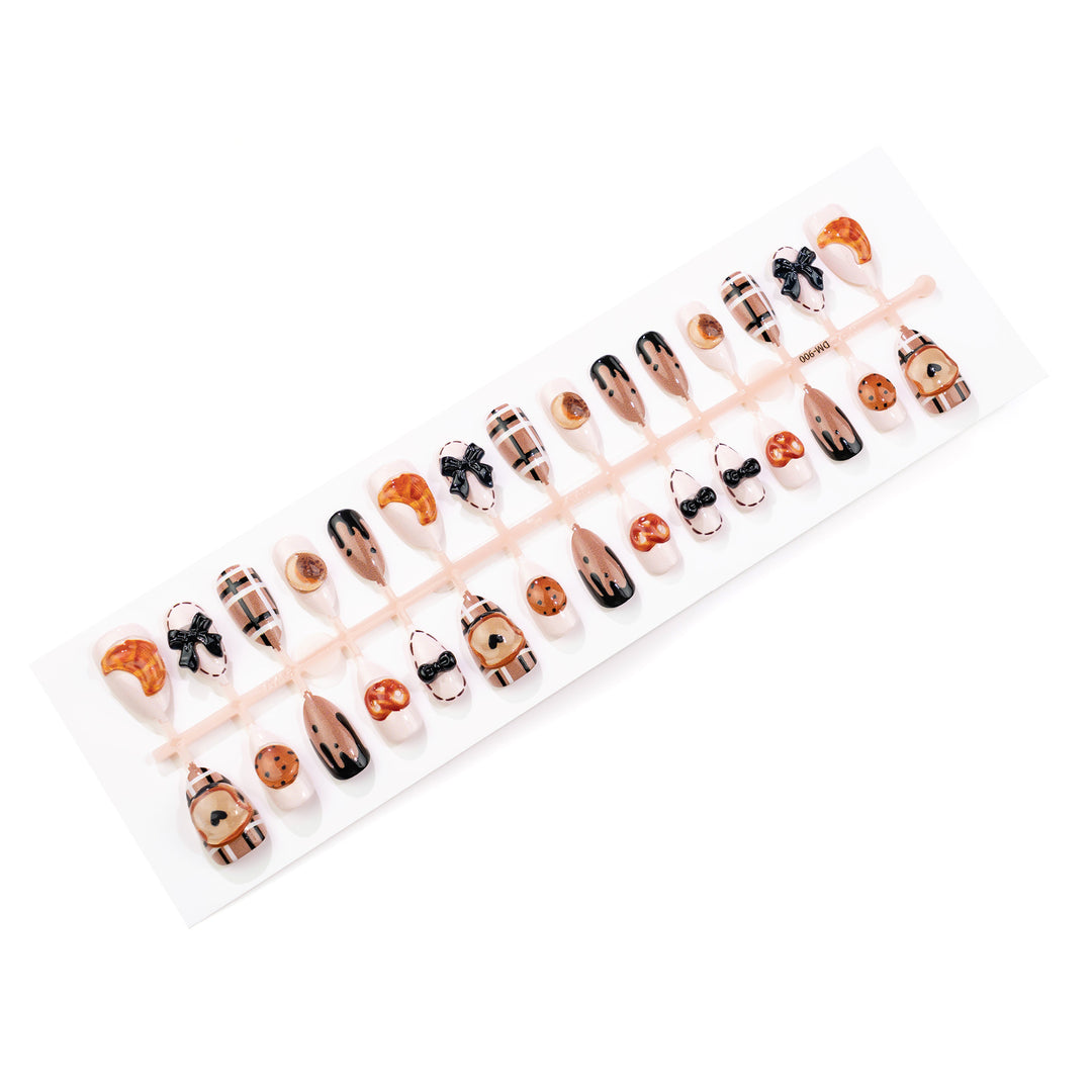 Gourmet Dessert-Themed Press-On Nail Art Set