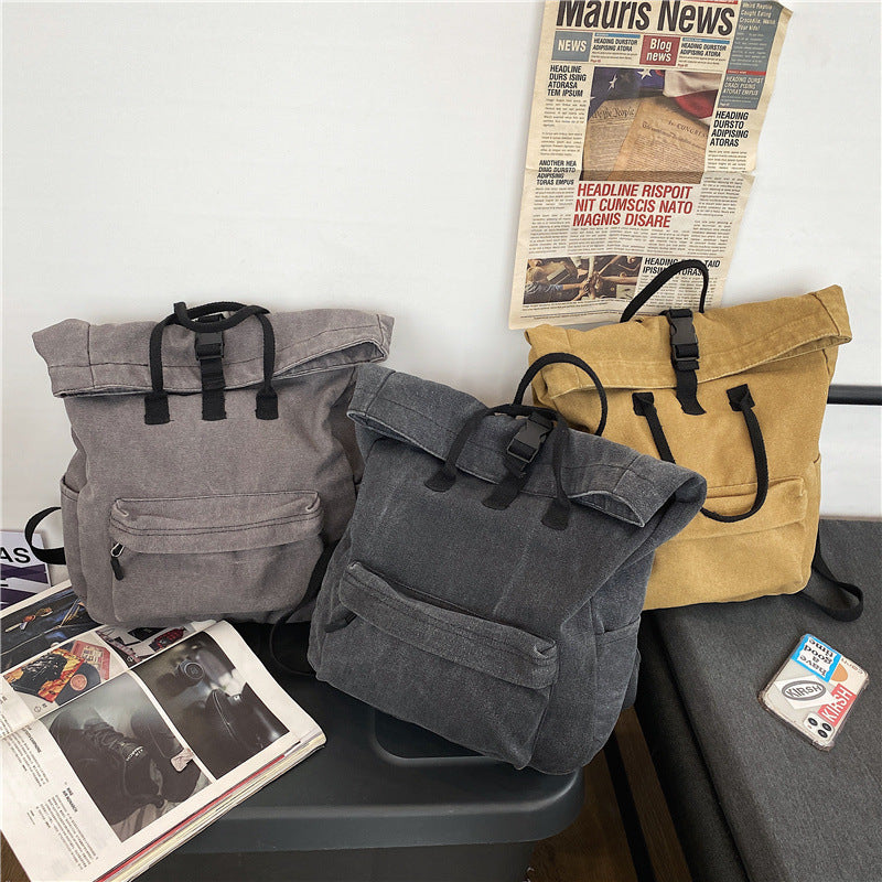 Stylish Roll-Top Canvas Backpack Kalsten