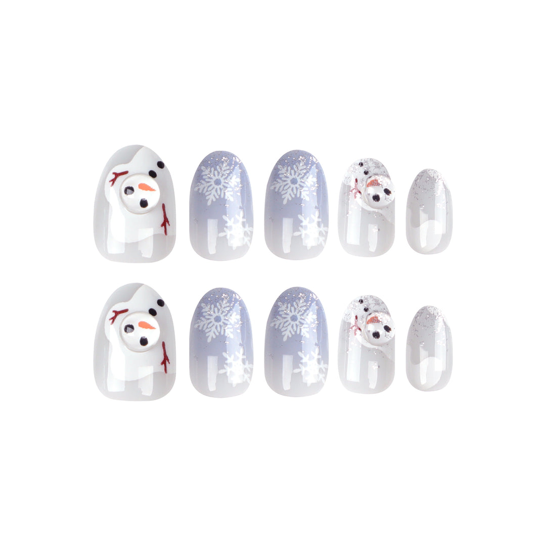 Artful Winter Nail Extensions with Snowman Design Kalsten