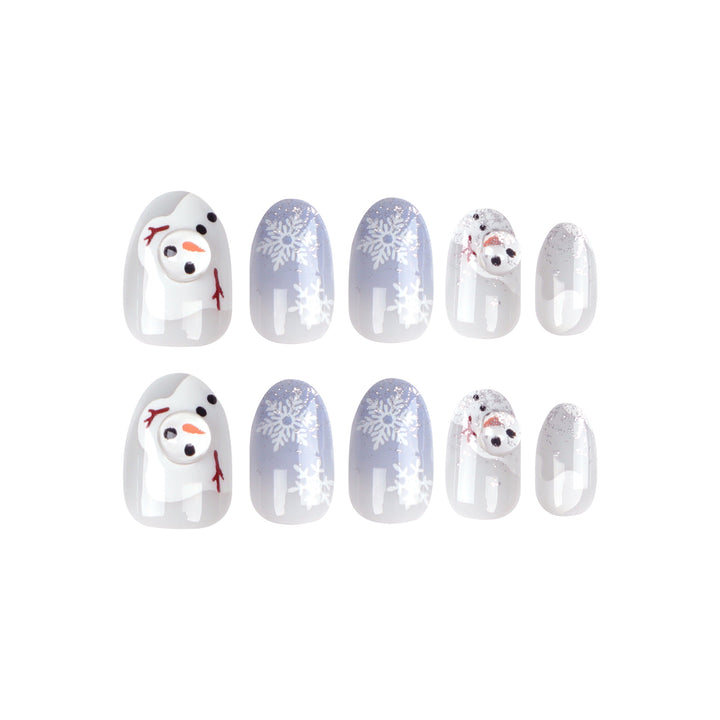 Artful Winter Nail Extensions with Snowman Design Kalsten
