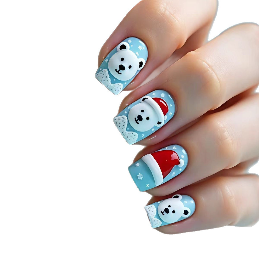 Festive Polar Bear Nail Art Kalsten