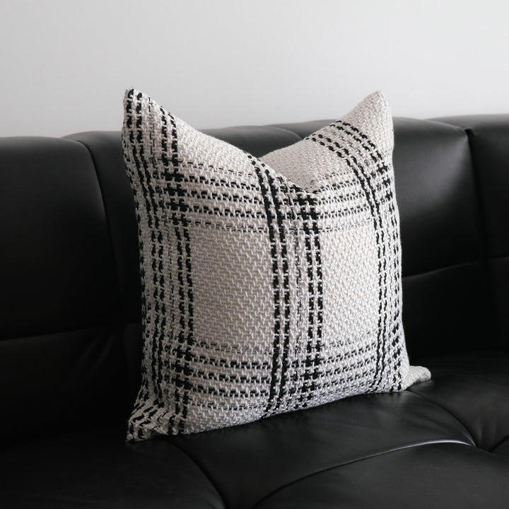 Cozy Textured Plaid Throw Pillow for Home