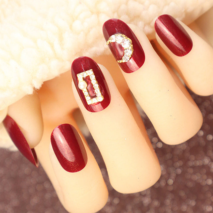 Elegant Rhinestone-Embellished Press-On Nail Set