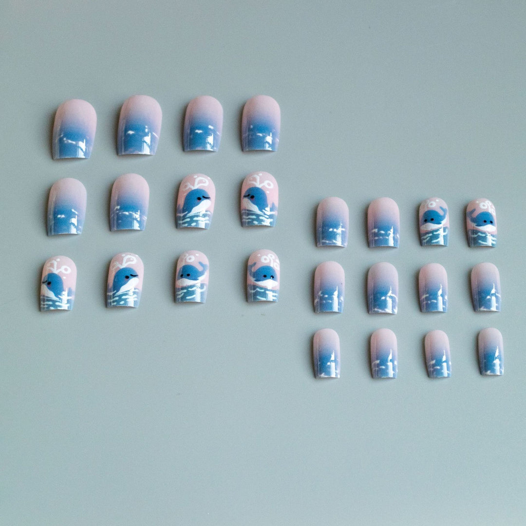 Artistic Whale-Themed Nail Art Kit