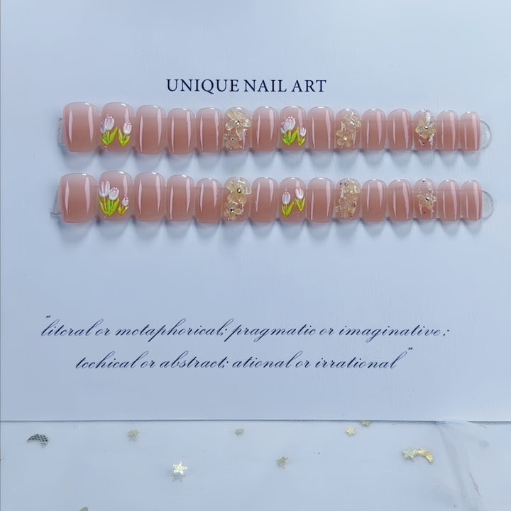 Floral Art Press-On Nail Set Kalsten