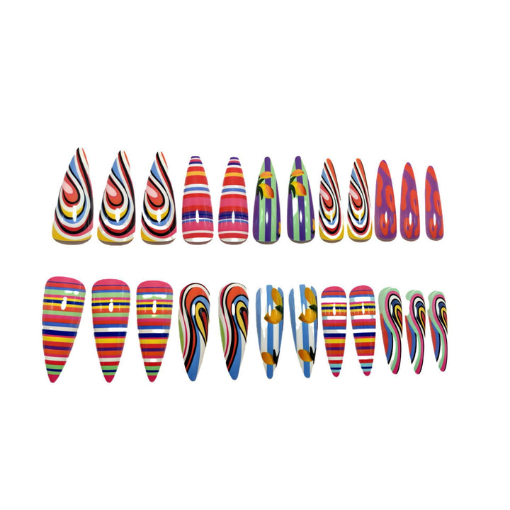 Creative artificial nails with multicolor design Kalsten