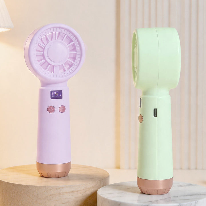 Unisex nan portable hand fan with integrated humidifier function and digital display Kalsten