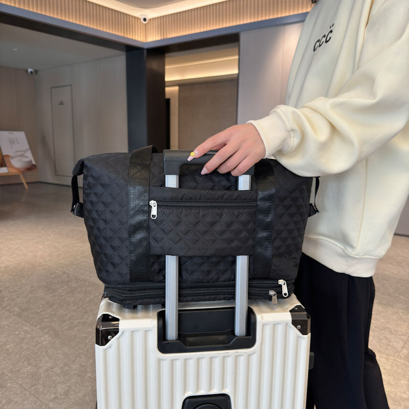 Quilted Rolling Travel Tote