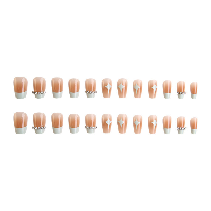 Acrylic nail set with elegant geometric decorations Kalsten