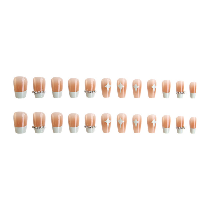 Acrylic nail set with elegant geometric decorations Kalsten