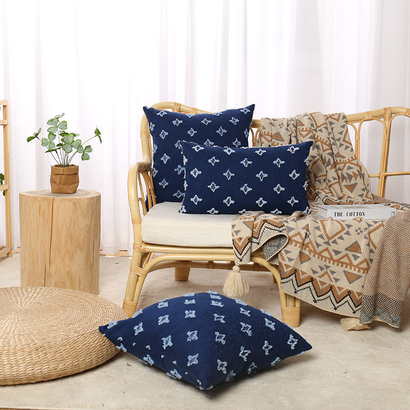 Bohemian Embroidered Square and Lumbar Throw Pillow Cover Set