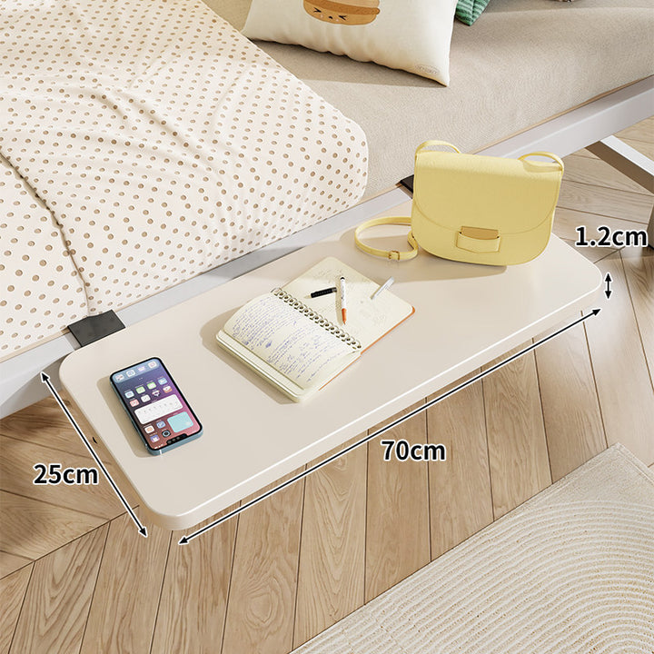 Clamp-On Floating Bedside Shelf with Bamboo Top and Slim Profile