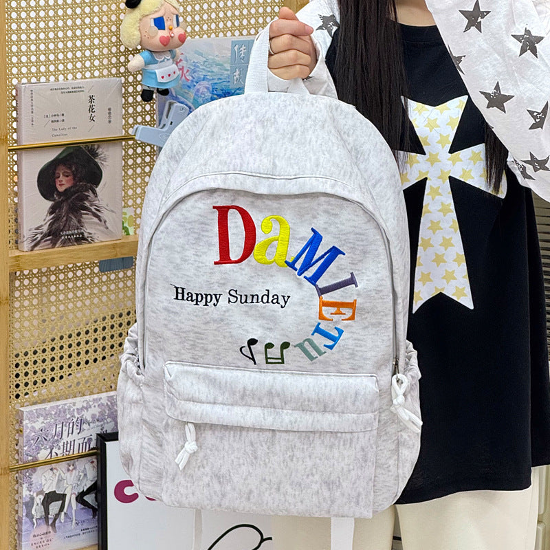 Stylish Star-Embellished Corduroy Backpack Kalsten