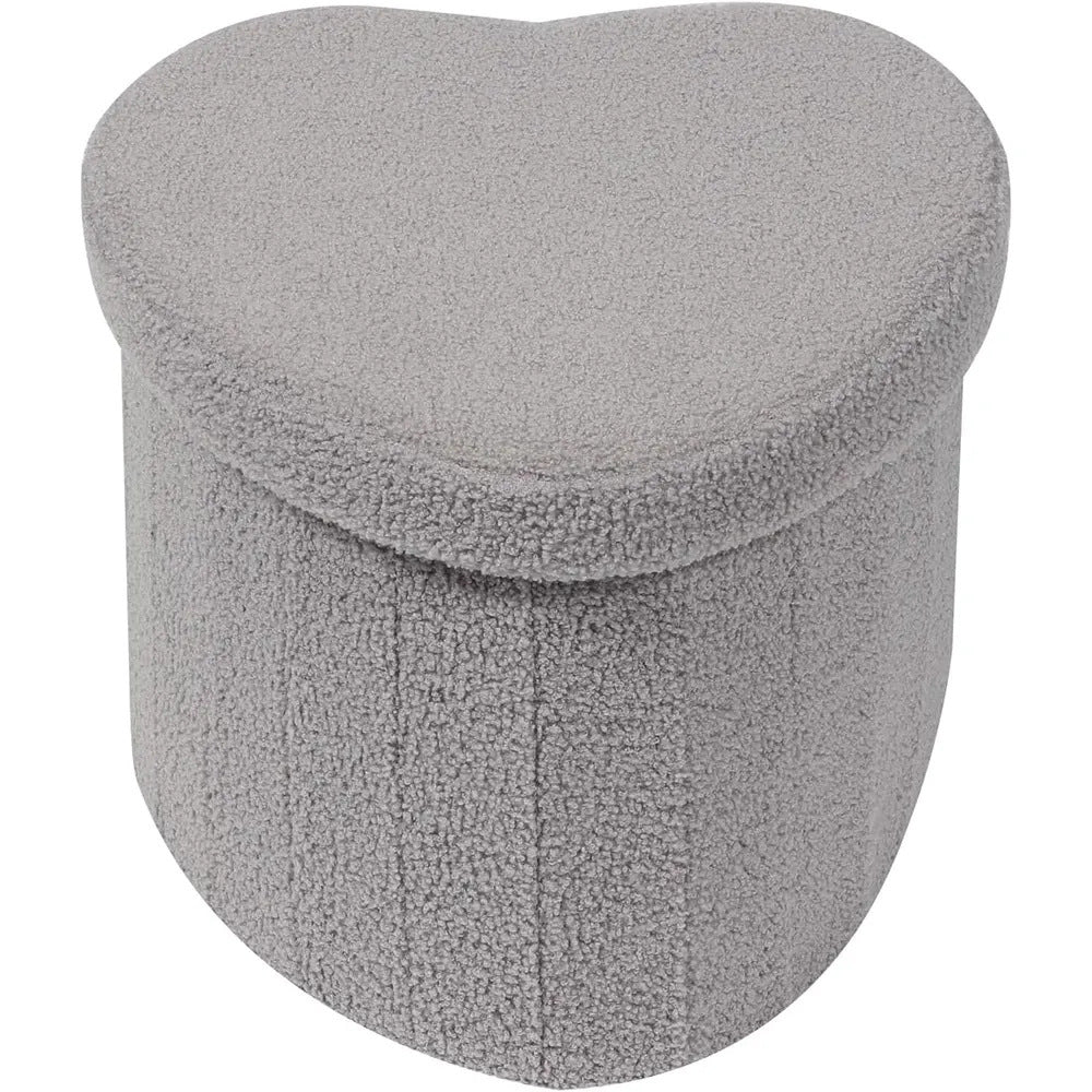 Heart-Shaped Plush Storage Ottoman Kalsten