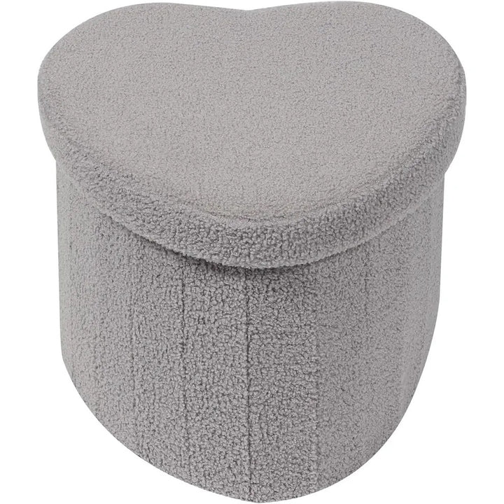 Heart-Shaped Plush Storage Ottoman Kalsten