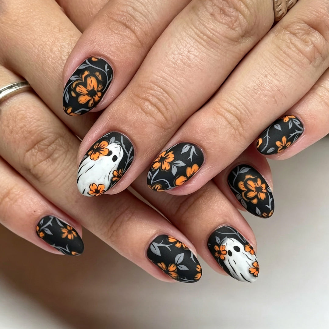 Decorative Floral Press-On Nails